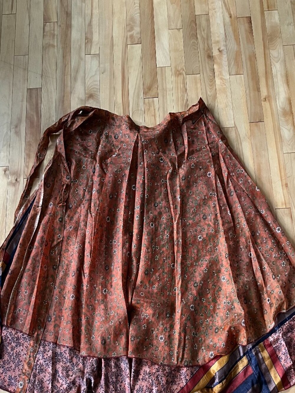 Silk wrap-up skirt